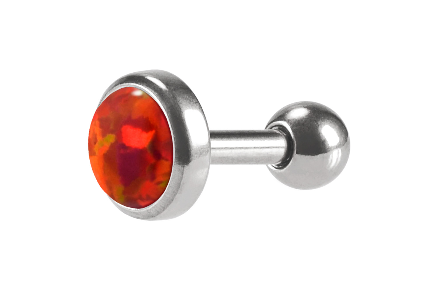 Chirurgenstahl Ohrpiercing SYNTHETISCHER OPAL ++SALE++